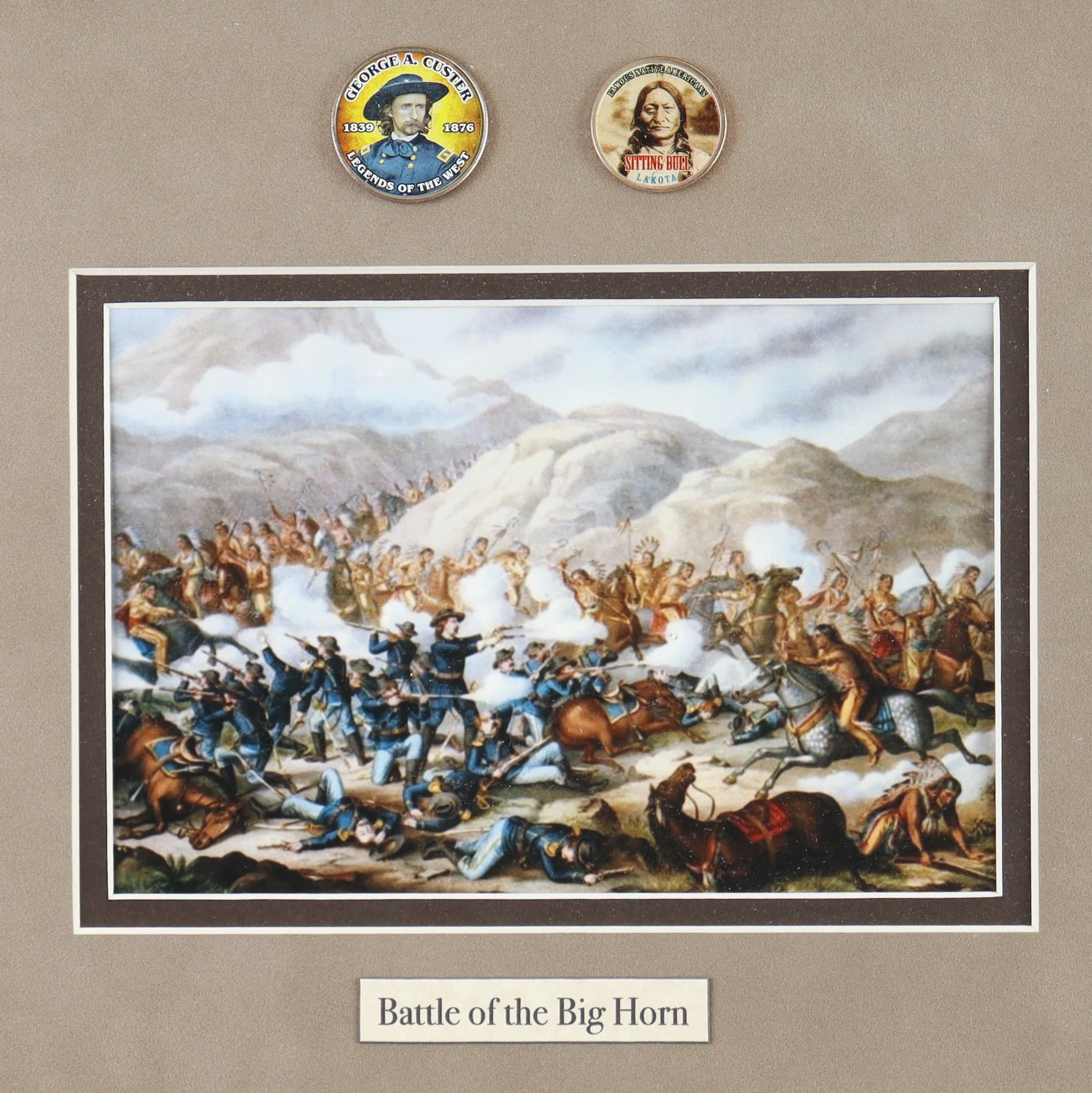 Sitting Bull & General George Armstrong Custer Signed Custom Framed Display - Image 5