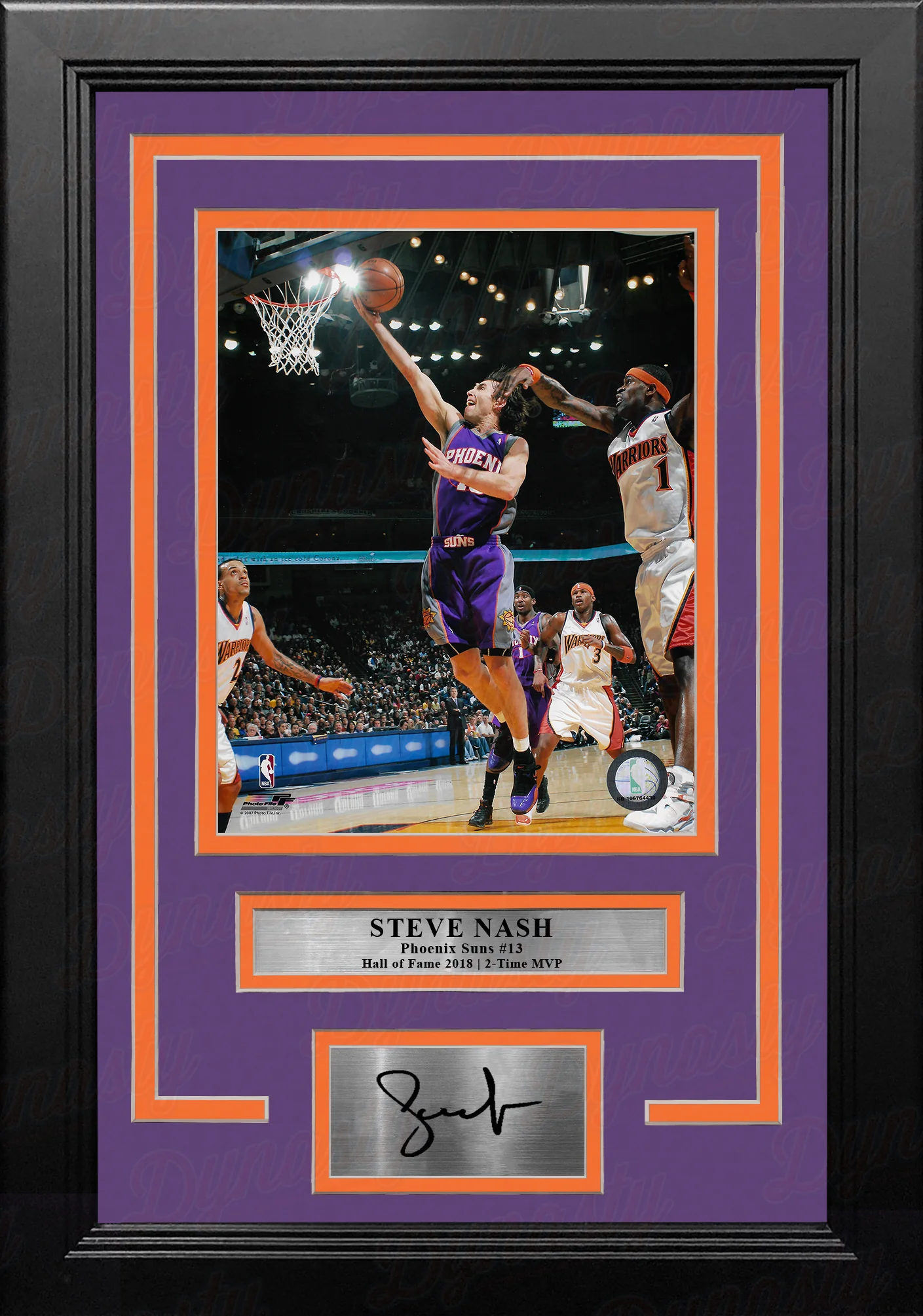 Steve Nash in Action Phoenix Suns 8" x 10" Framed Basketball Photo with Engraved Autograph - Image 2
