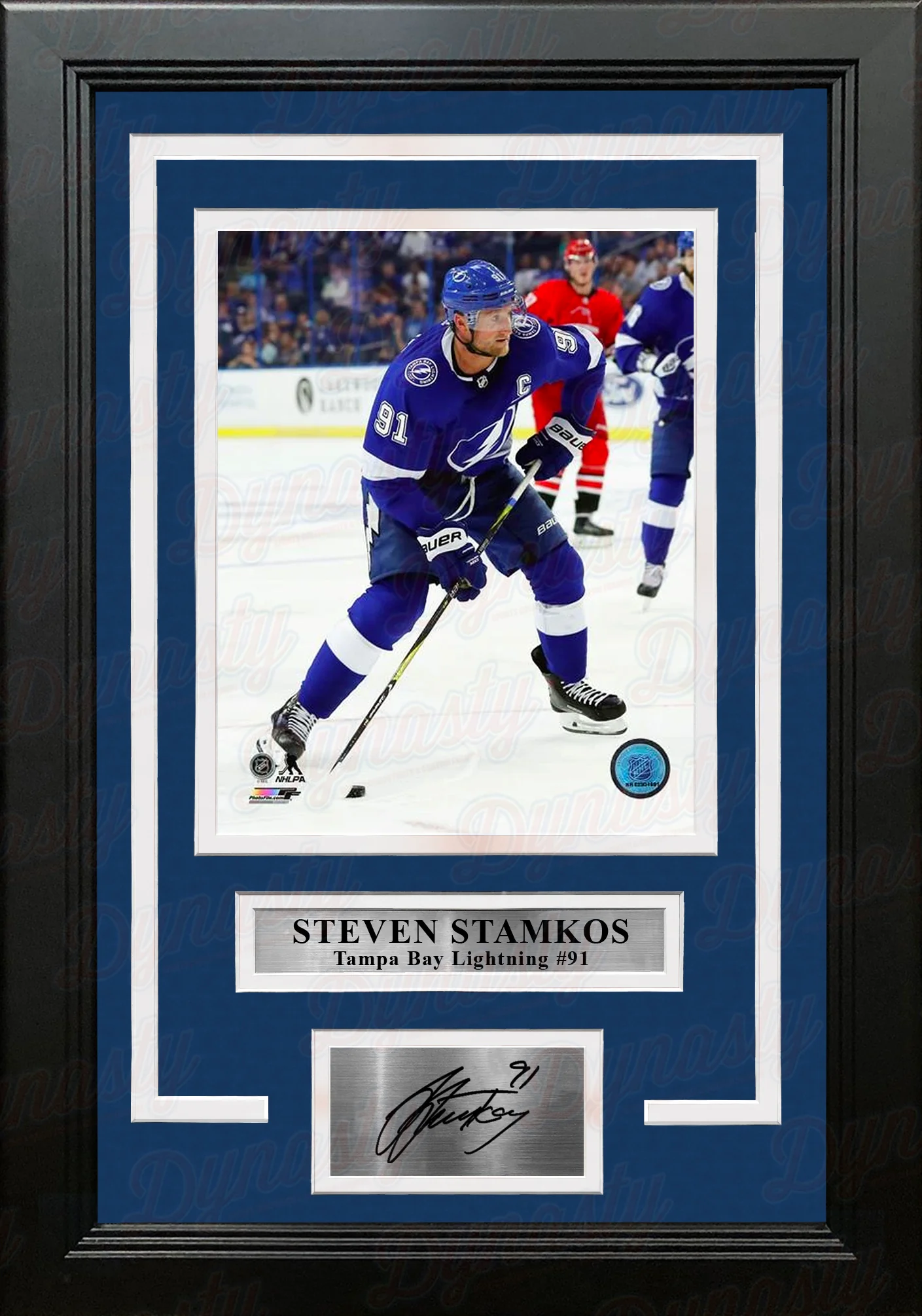 Steven Stamkos in Action Tampa Bay Lightning 8" x 10" Framed Hockey Photo with Engraved Autograph
