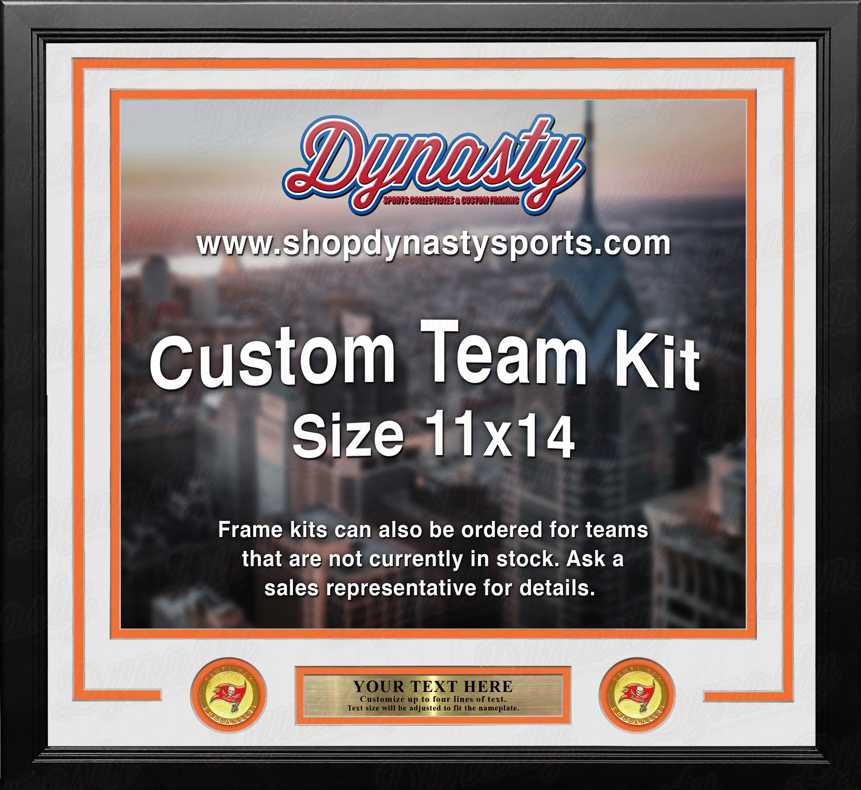 Tampa Bay Buccaneers Throwback Custom NFL Football 11x14 Picture Frame Kit (Multiple Colors) - Image 2