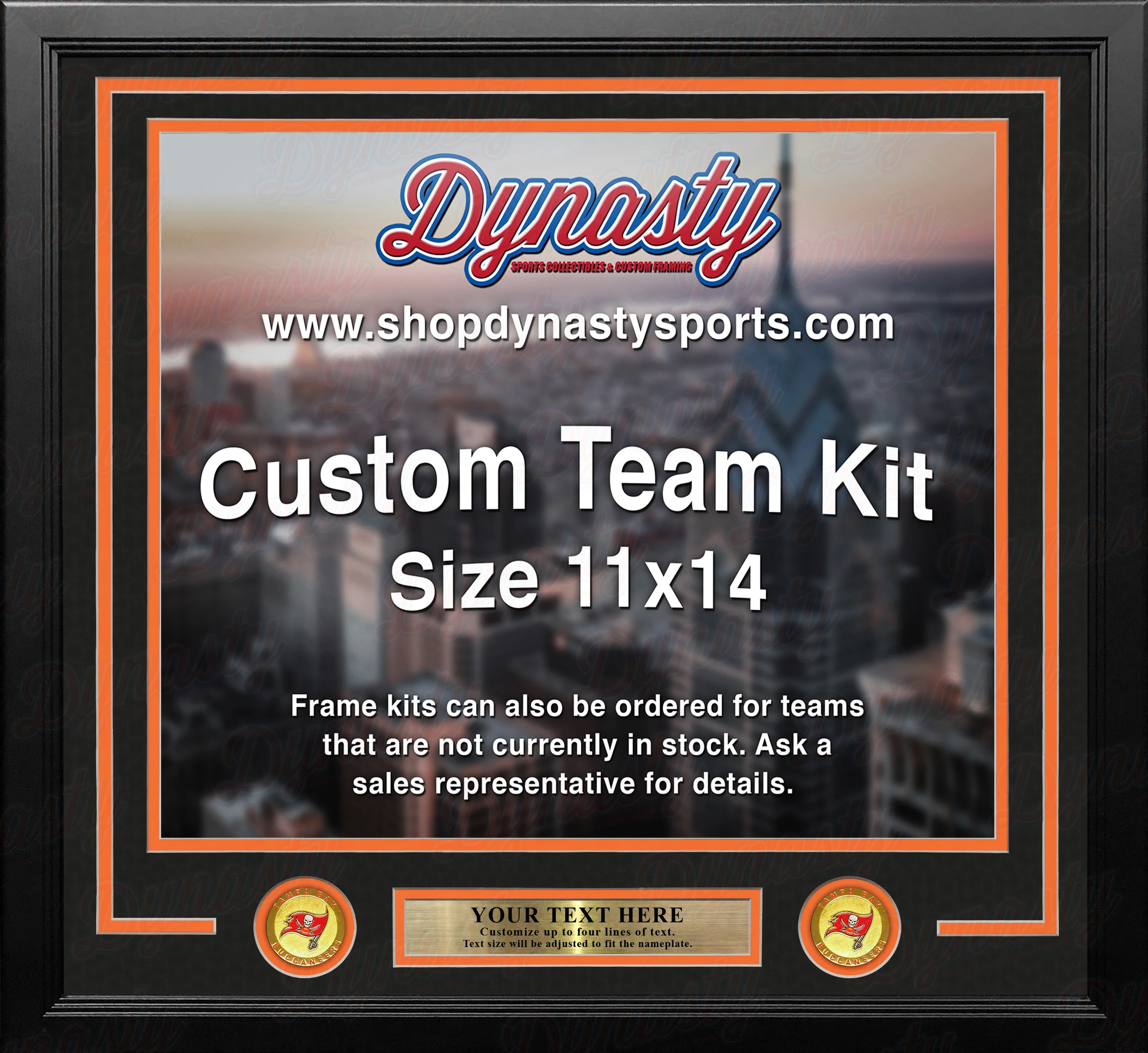 Tampa Bay Buccaneers Throwback Custom NFL Football 11x14 Picture Frame Kit (Multiple Colors) - Image 3