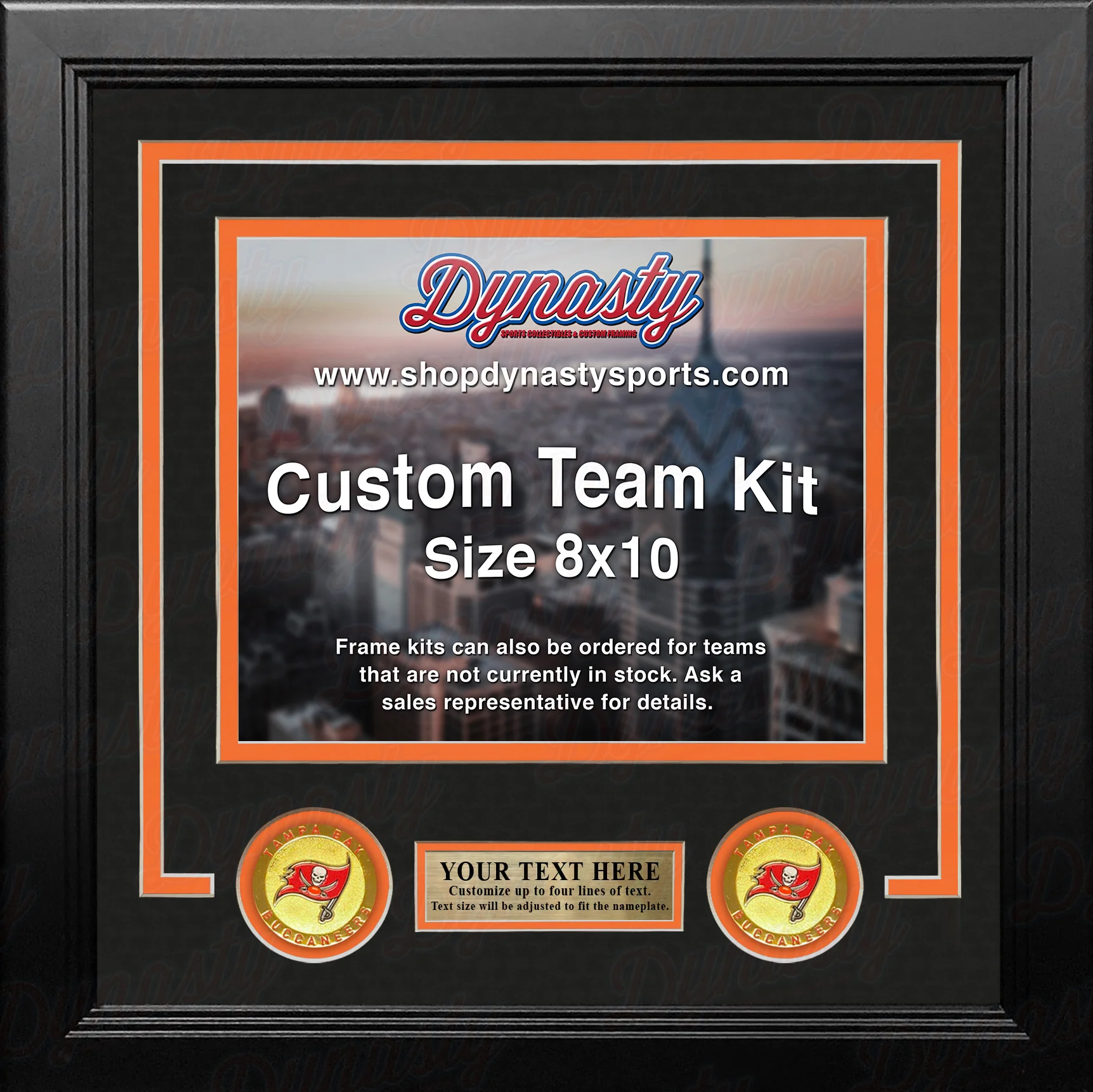 Tampa Bay Buccaneers Throwback Custom NFL Football 8x10 Picture Frame Kit (Multiple Colors) - Image 3