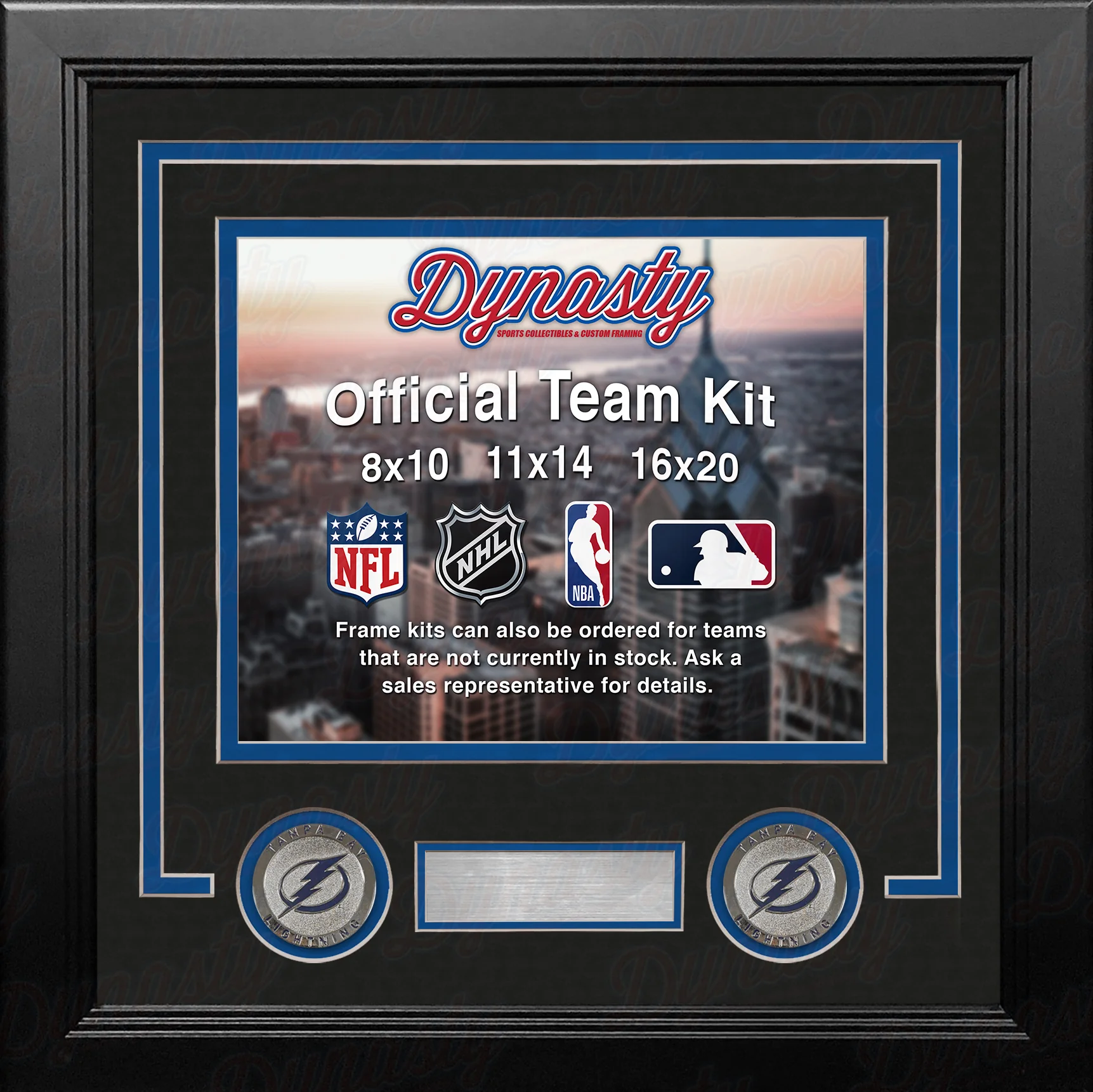 Tampa Bay Lightning Custom NHL Hockey 11x14 Picture Frame Kit (Multiple Colors) - Image 3