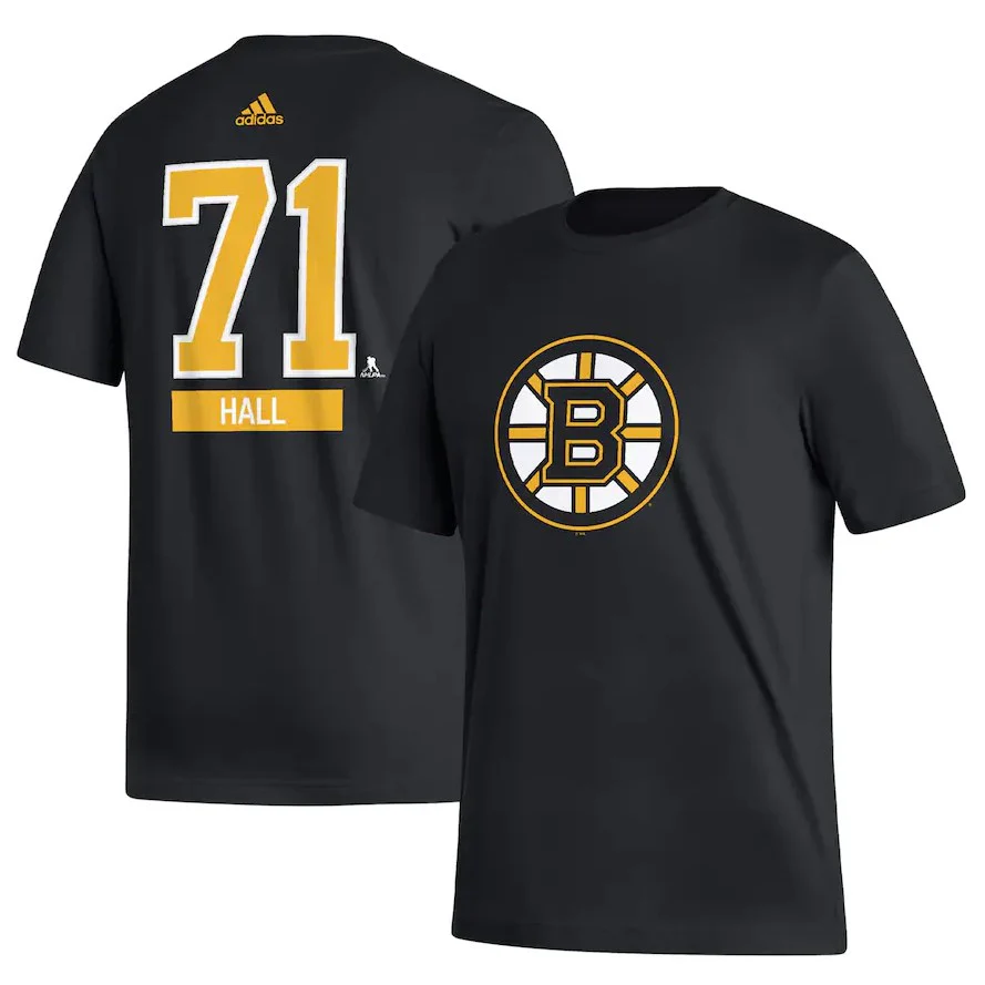 Taylor Hall Boston Bruins Adidas Player Name & Number T-Shirt - Black