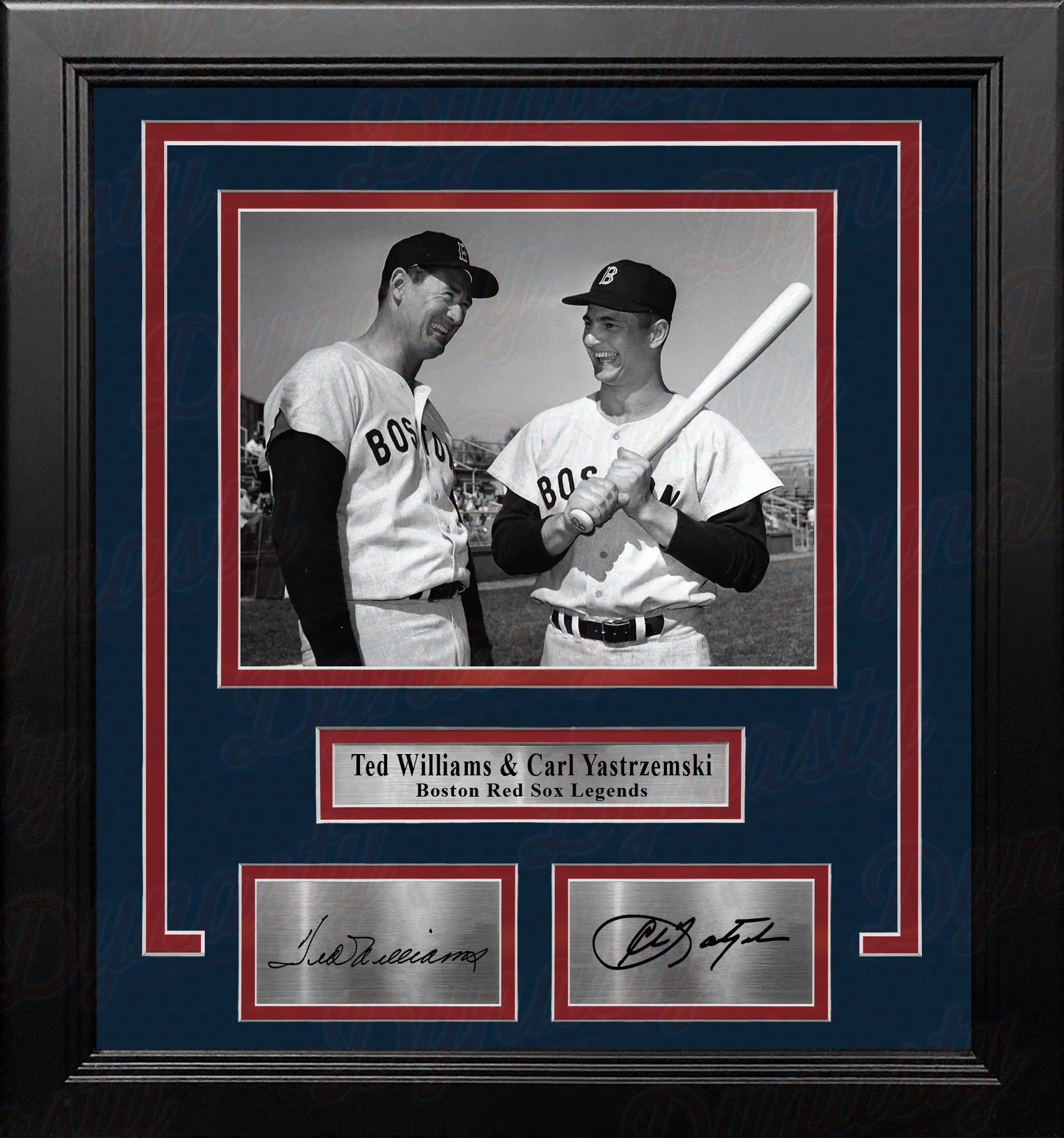 Ted Williams & Carl Yastrzemski Boston Red Sox 8" x 10" Framed Baseball Photo with Engraved Autographs