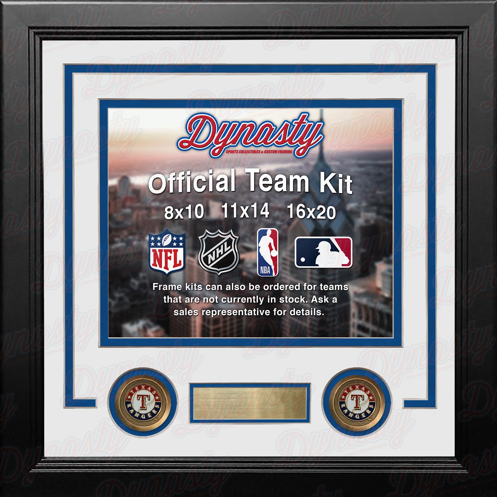 Texas Rangers Custom MLB Baseball 8x10 Picture Frame Kit (Multiple Colors) - Image 2