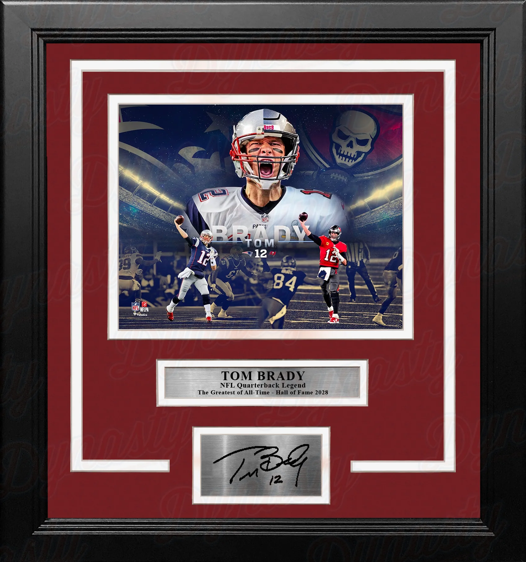 Tom Brady New England Patriots & Tampa Bay Buccaneers 8x10 Framed Photo with Engraved Autograph