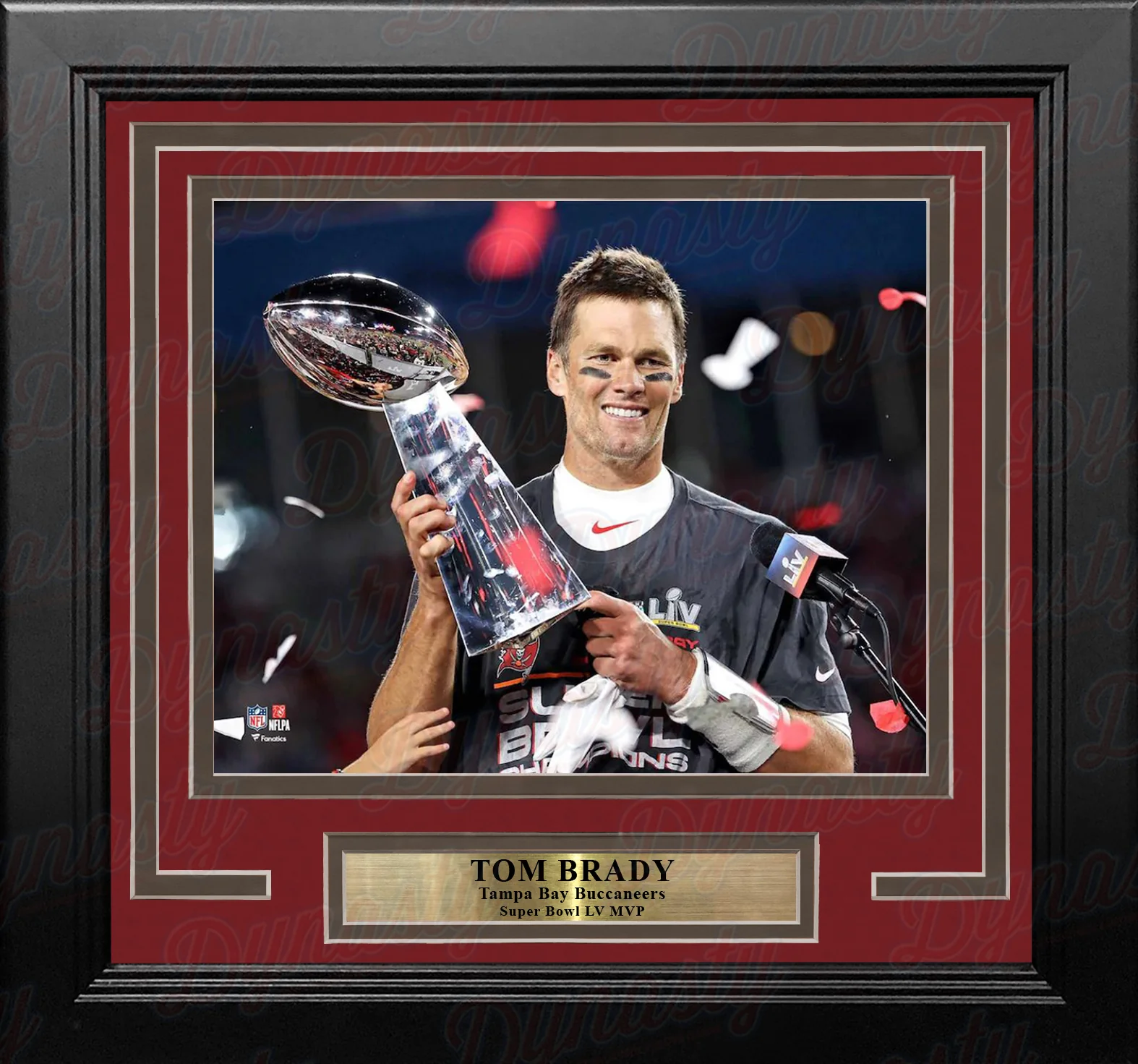 Tom Brady Super Bowl Champions Lombardi Trophy Tampa Bay Buccaneers 8" x 10" Framed Football Photo
