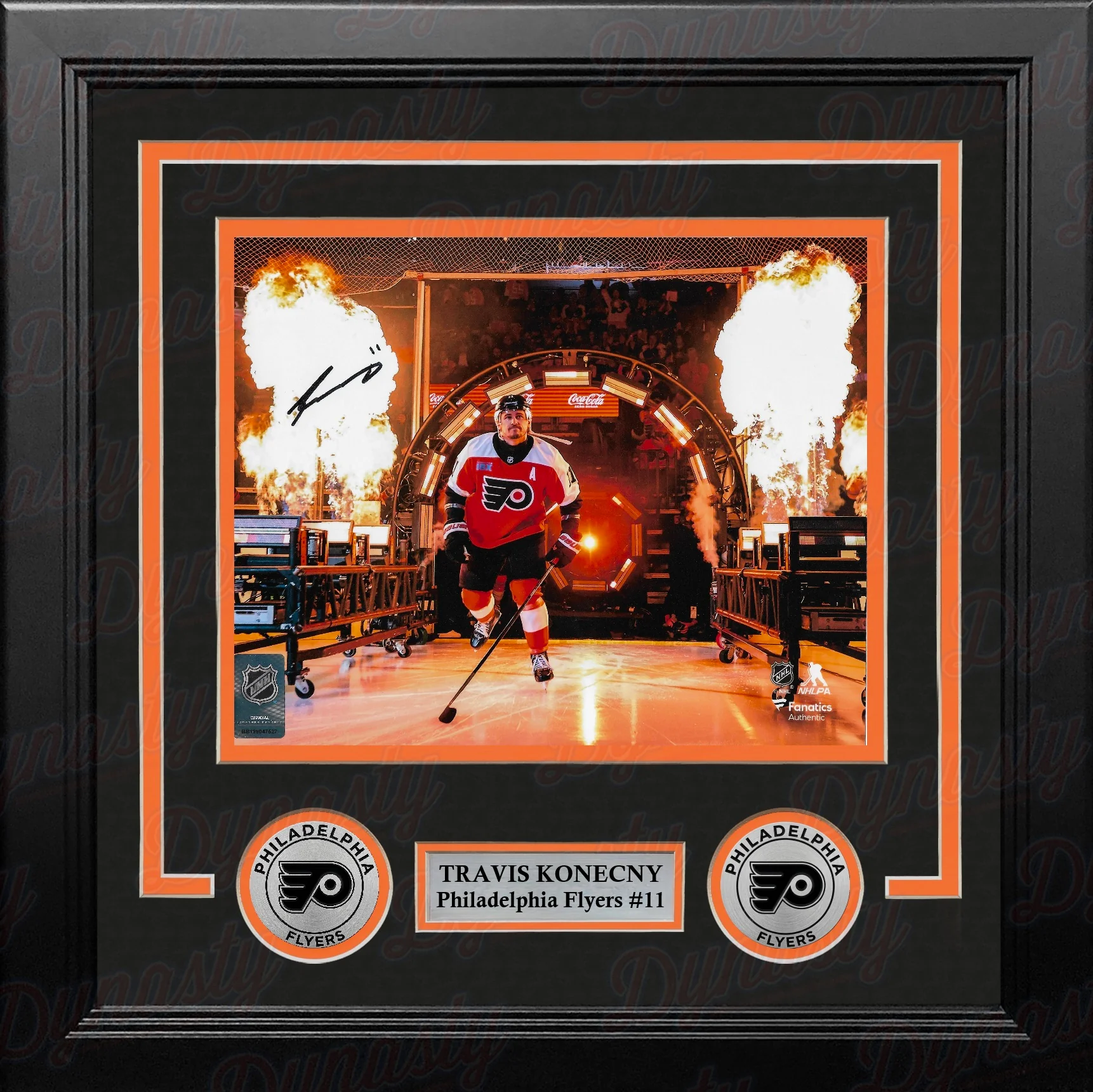 Travis Konecny Fire Entrance Philadelphia Flyers Autographed 8" x 10" Framed Hockey Photo