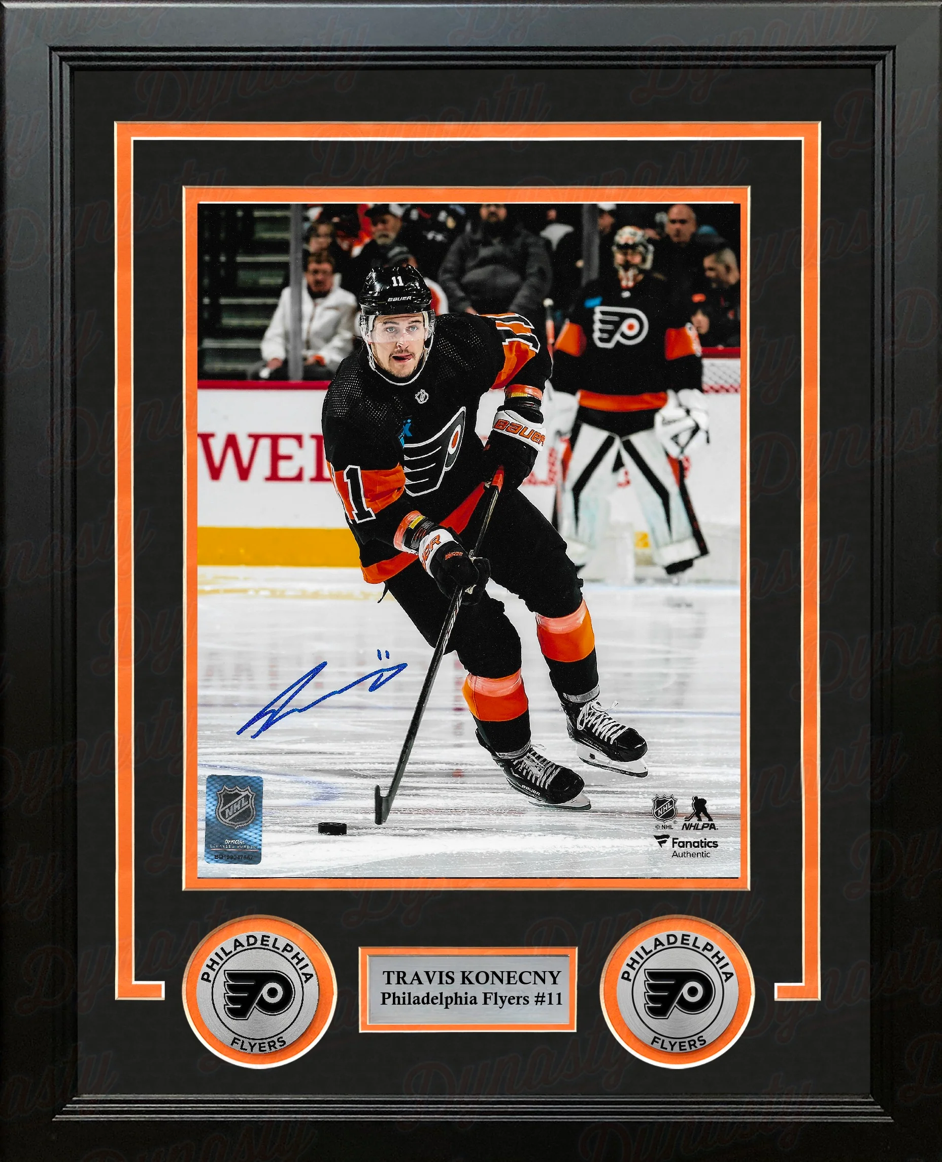 Travis Konecny Skating Action Philadelphia Flyers Autographed 8" x 10" Framed Hockey Photo