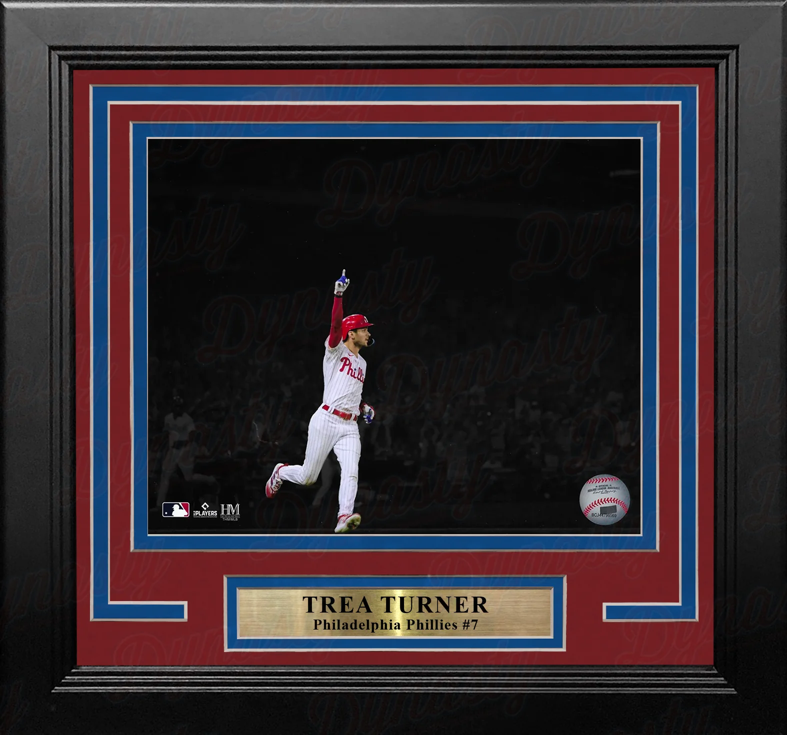 Trea Turner Celebration Philadelphia Phillies 11" x 14" Framed Blackout Baseball Photo