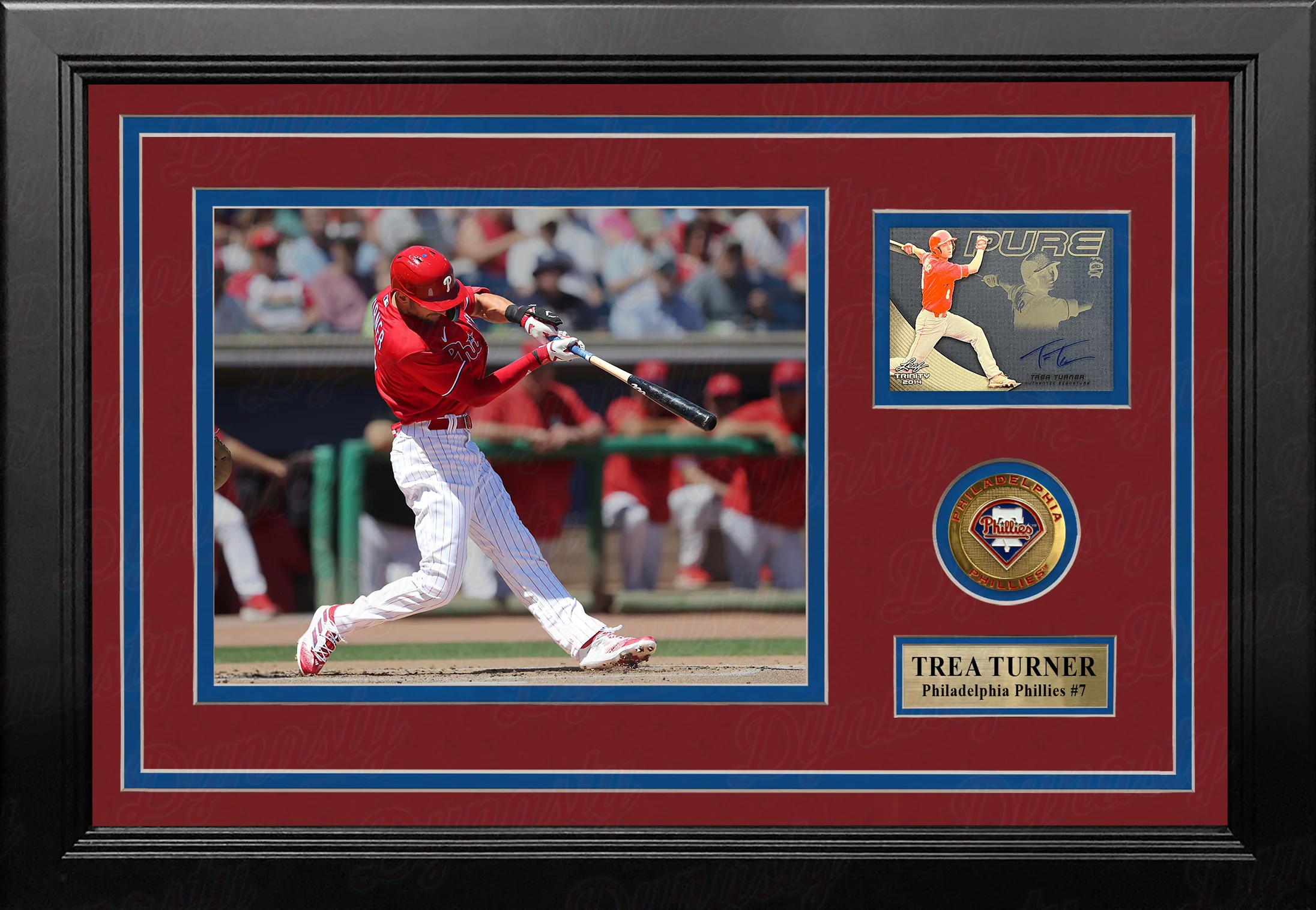 Trea Turner Philadelphia Phillies 8" x 10" Framed Baseball Photo with Leaf Autographed Card