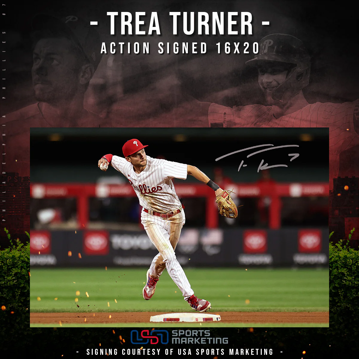 Trea Turner Philadelphia Phillies Autographed Action Photo | Pre-Sale Opportunity - Image 3