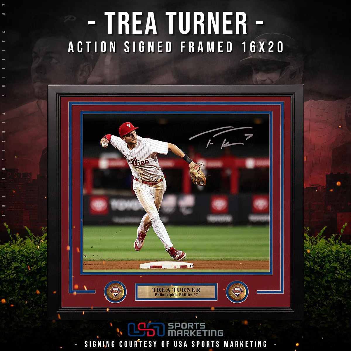 Trea Turner Philadelphia Phillies Autographed Framed Action Photo | Pre-Sale Opportunity - Image 3