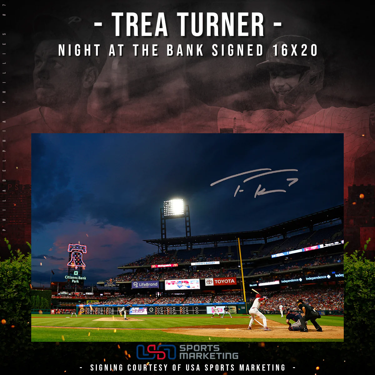 Trea Turner Philadelphia Phillies Autographed Night at The Bank Photo | Pre-Sale Opportunity - Image 3