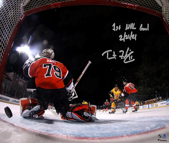 Trent Frederic First NHL Goal Boston Bruins Autographed 11" x 14" Hockey Photo with Inscription - Image 2