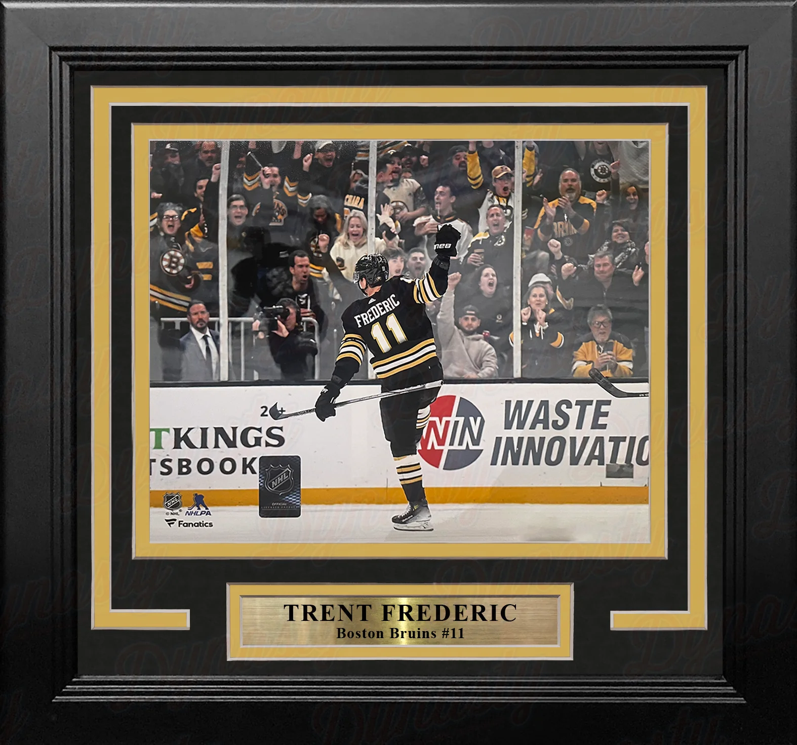 Trent Frederic Goal Celebration Boston Bruins 8" x 10" Framed Hockey Photo - Image 2