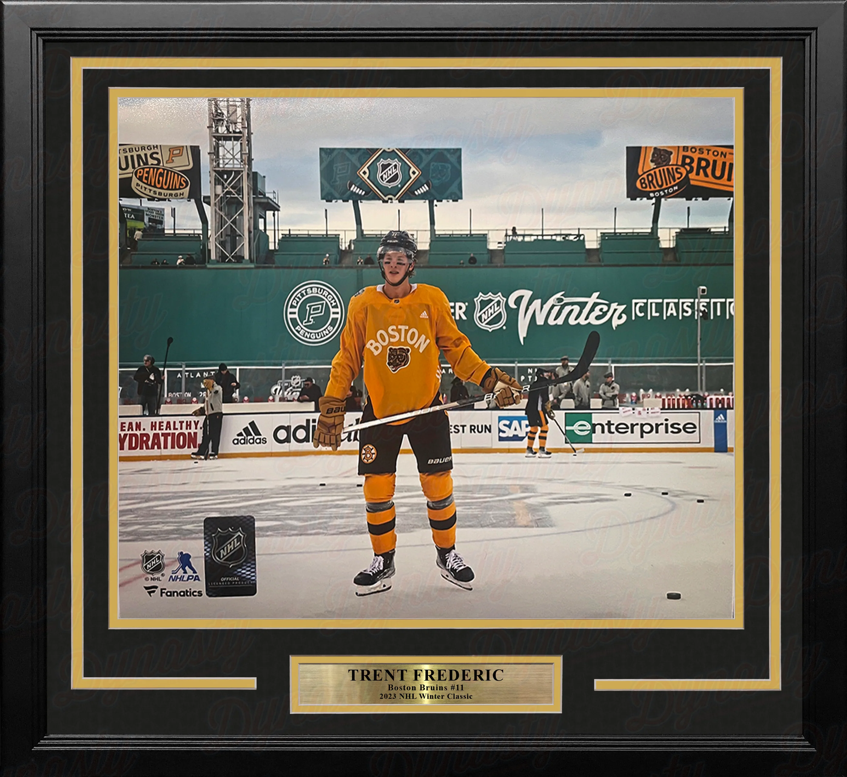 Trent Frederic Winter Classic Action Boston Bruins 11" x 14" Framed Hockey Photo - Image 2