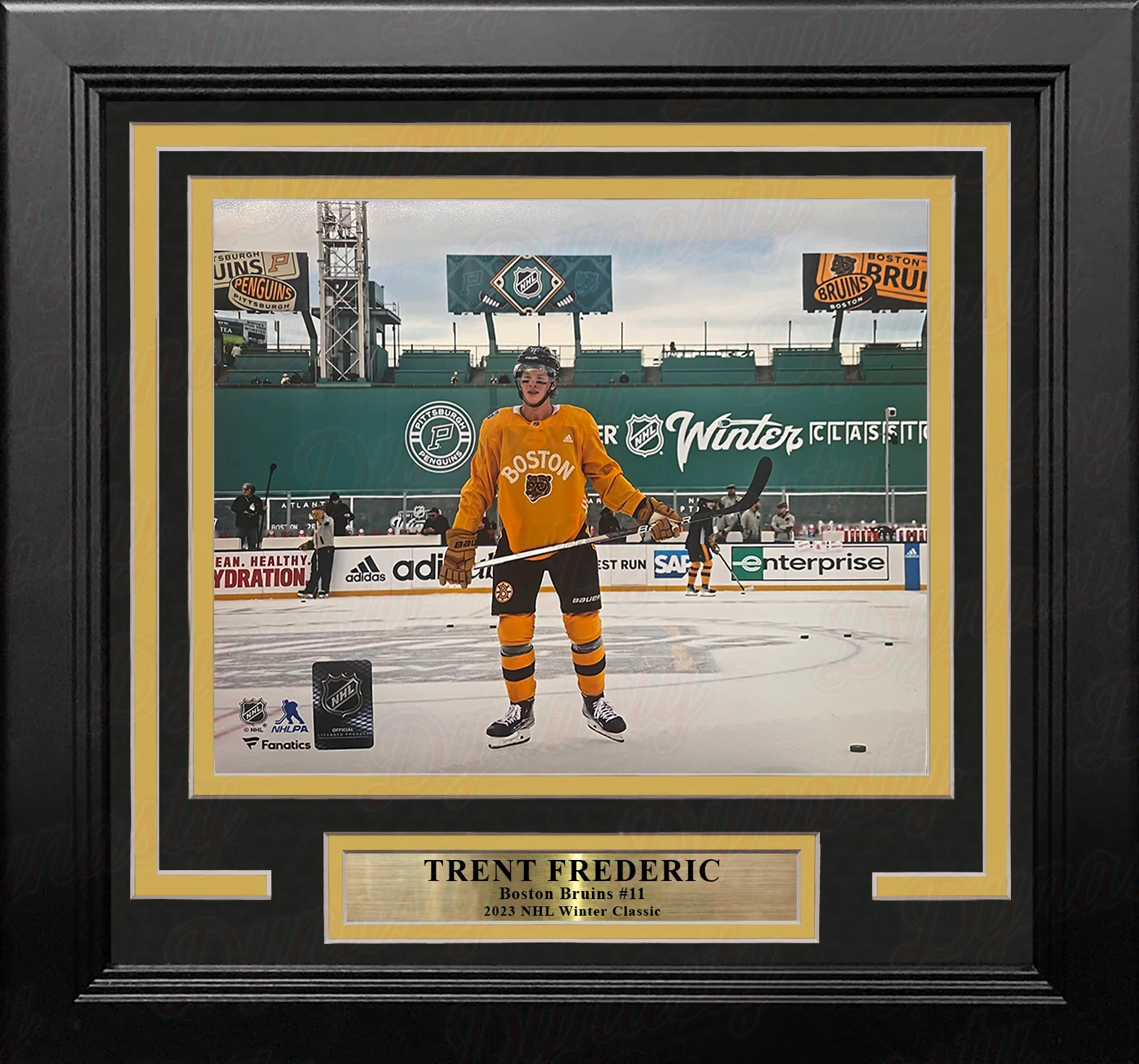 Trent Frederic Winter Classic Action Boston Bruins 8" x 10" Framed Hockey Photo - Image 2