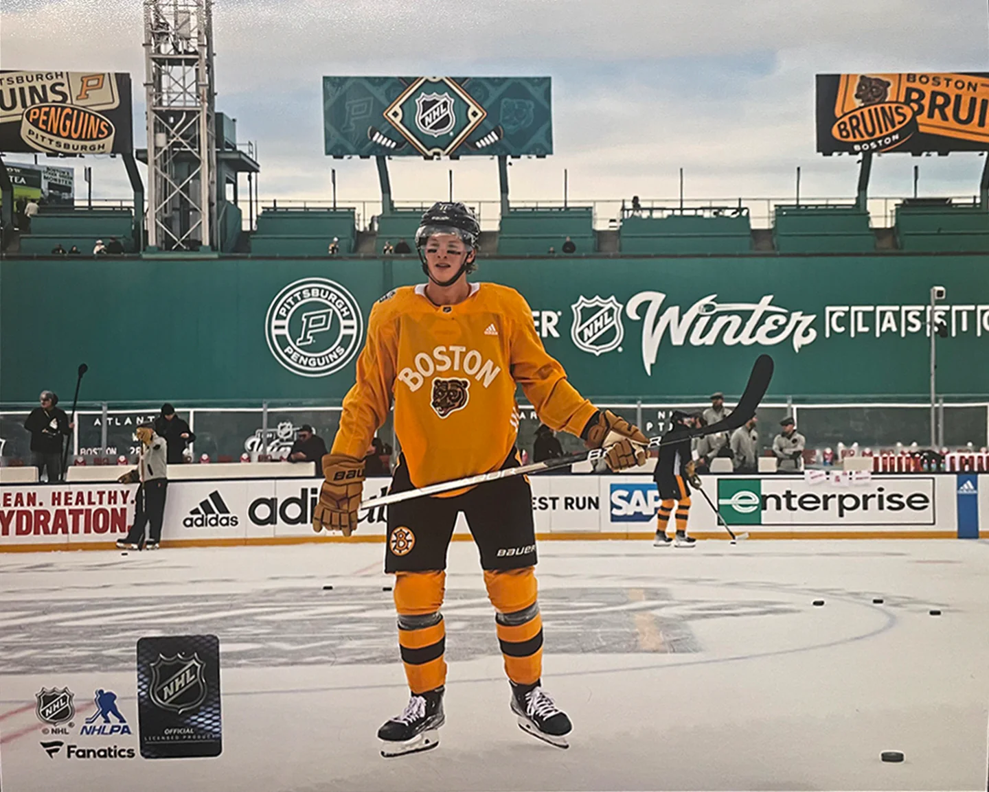 Trent Frederic Winter Classic Action Boston Bruins 8" x 10" Hockey Photo - Image 2
