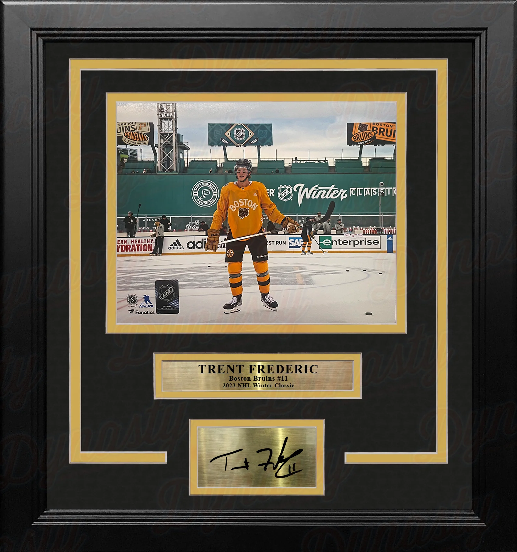 Trent Frederic Winter Classic Boston Bruins 11" x 14" Framed Hockey Photo with Engraved Autograph - Image 2