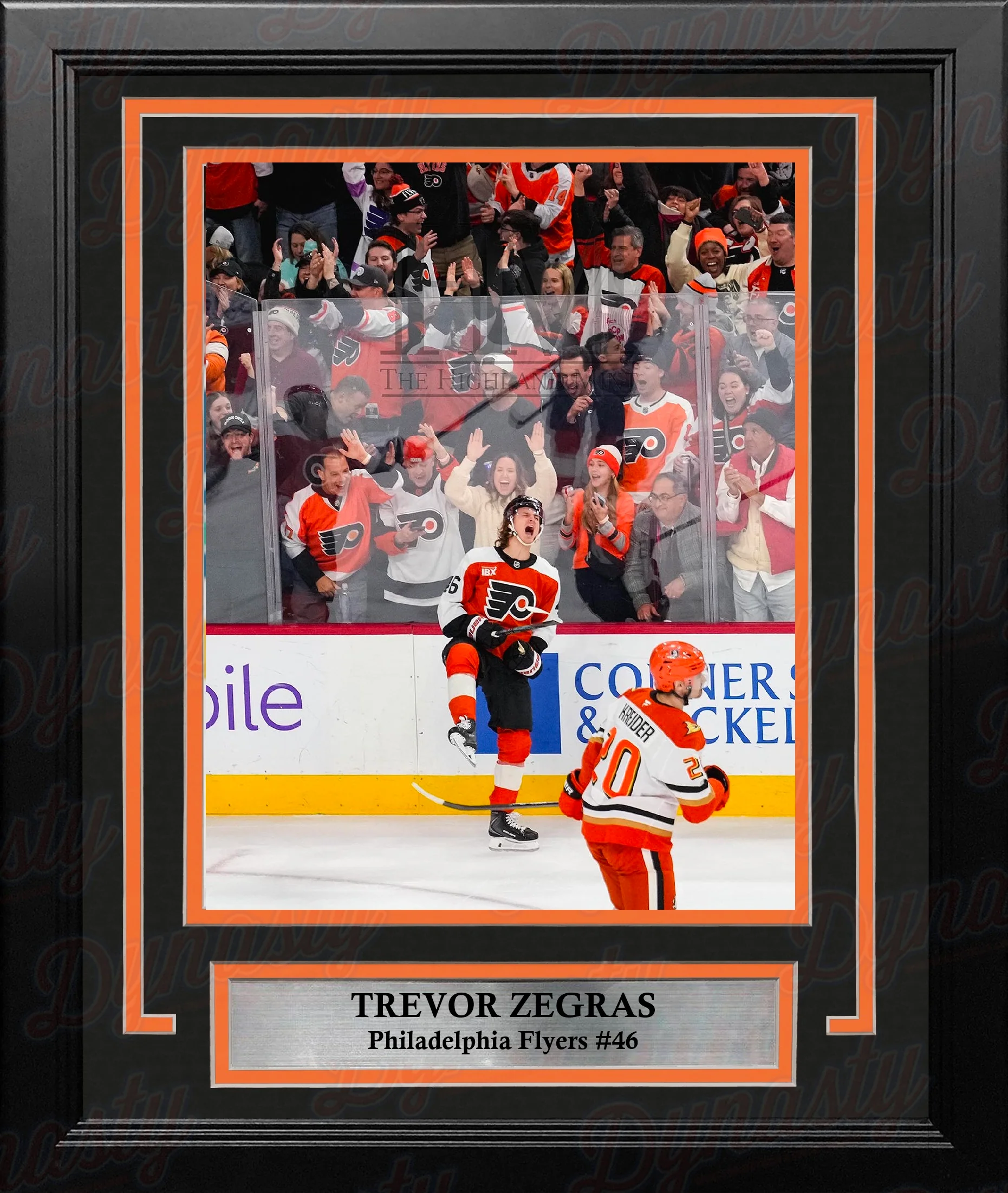 Trevor Zegras Philadelphia Flyers Celebration 8" x 10" Framed Hockey Photo