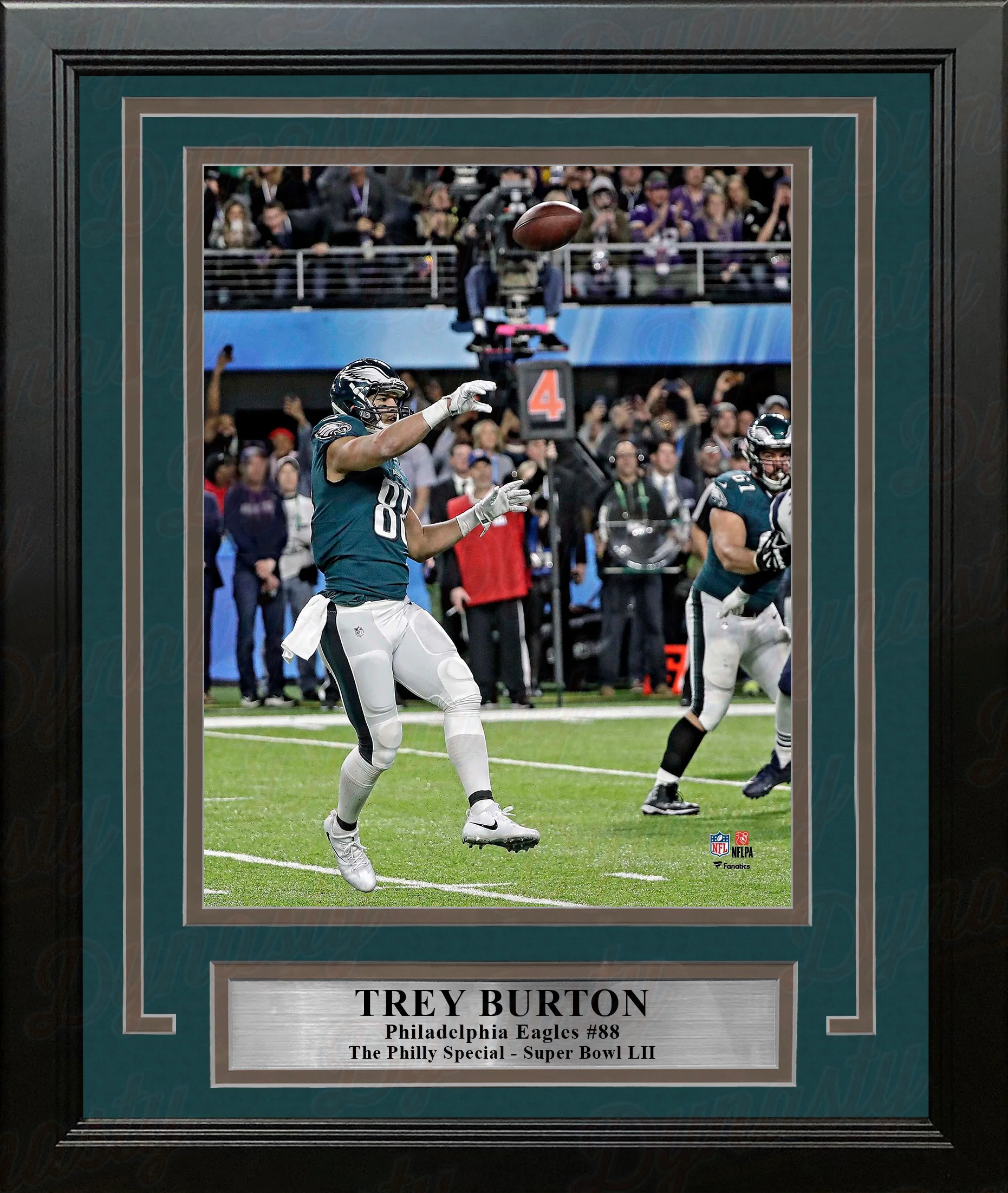 Trey Burton Philadelphia Eagles Super Bowl LII Philly Special TD Throw 8x10 Framed Football Photo