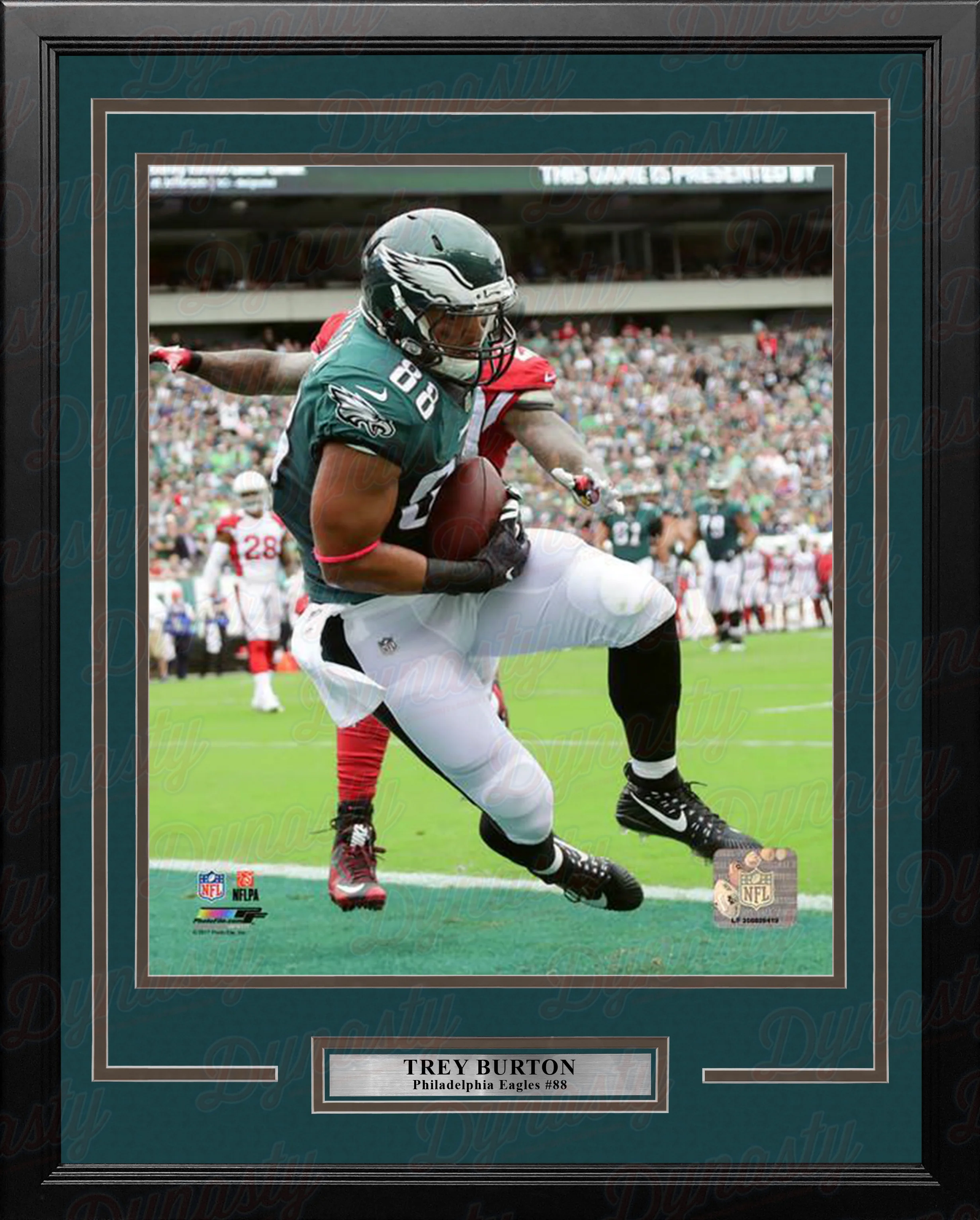 Trey Burton Touchdown Catch Philadelphia Eagles Framed Football Photo - Image 2
