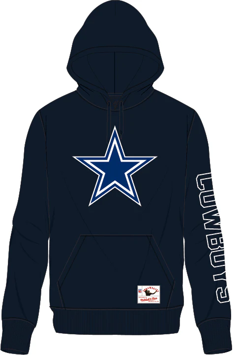 Troy Aikman Dallas Cowboys Mitchell & Ness Throwback Name/Number Fleece Hoodie - Image 2