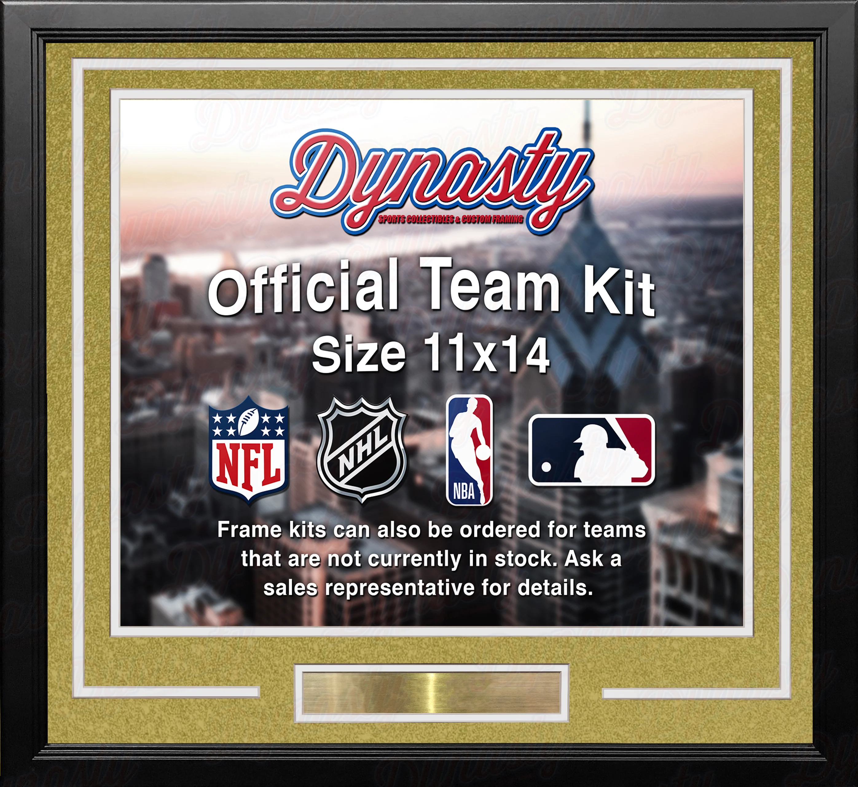 Vegas Golden Knights Gold Custom NHL Hockey 11x14 Picture Frame Kit - Image 3