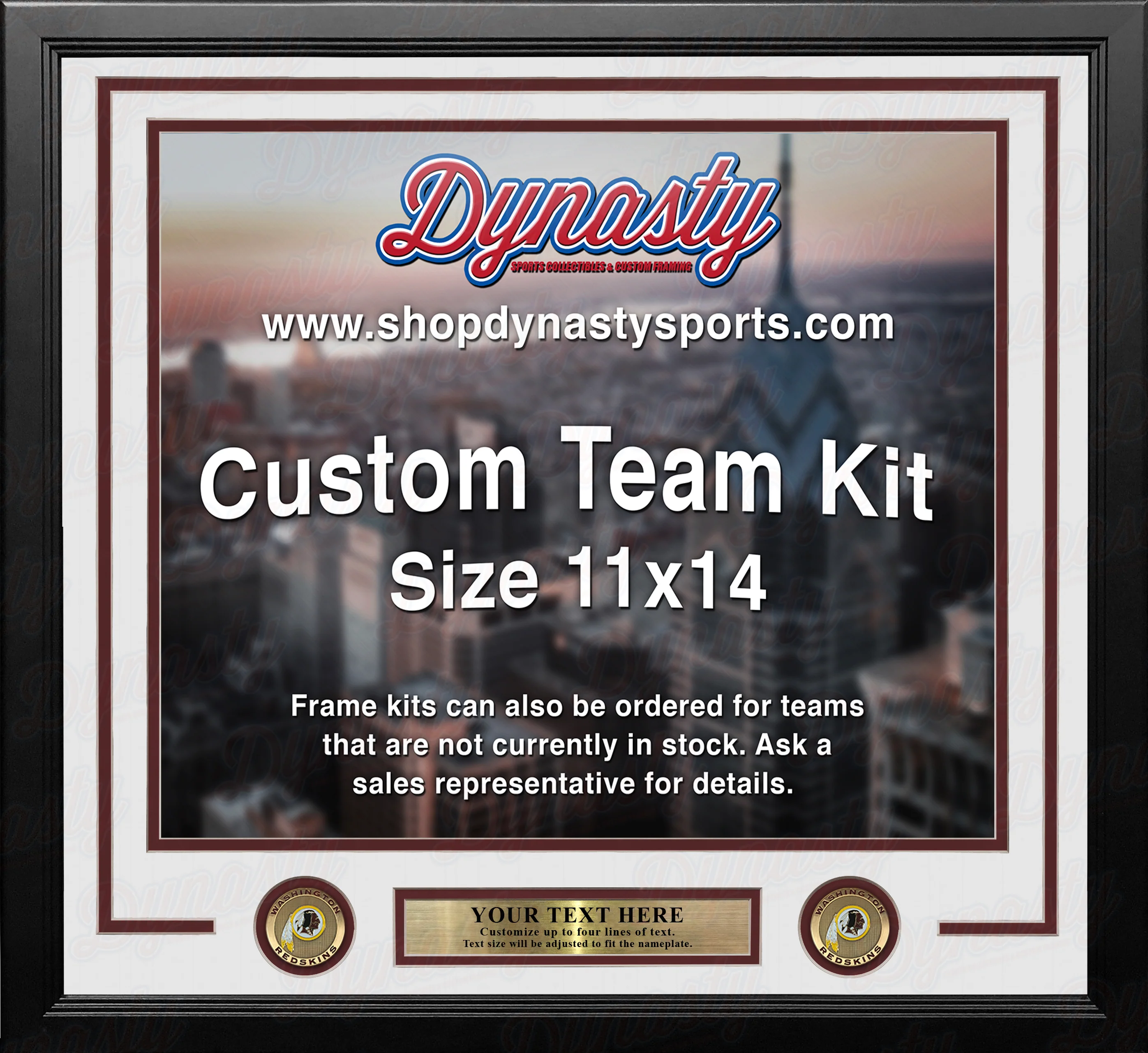 Washington Redskins Custom NFL Football 11x14 Picture Frame Kit (Multiple Colors) - Image 3