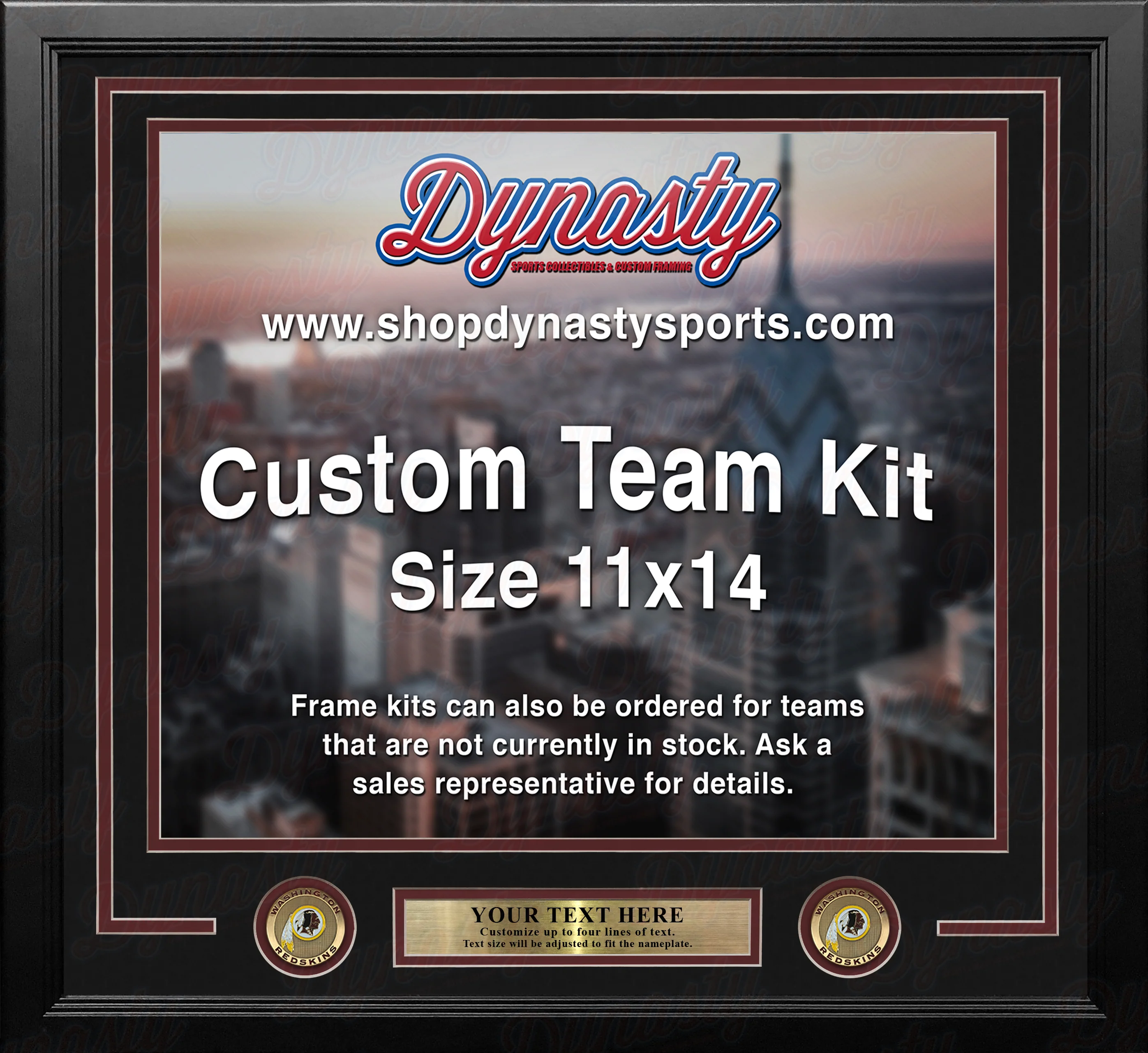 Washington Redskins Custom NFL Football 11x14 Picture Frame Kit (Multiple Colors) - Image 4