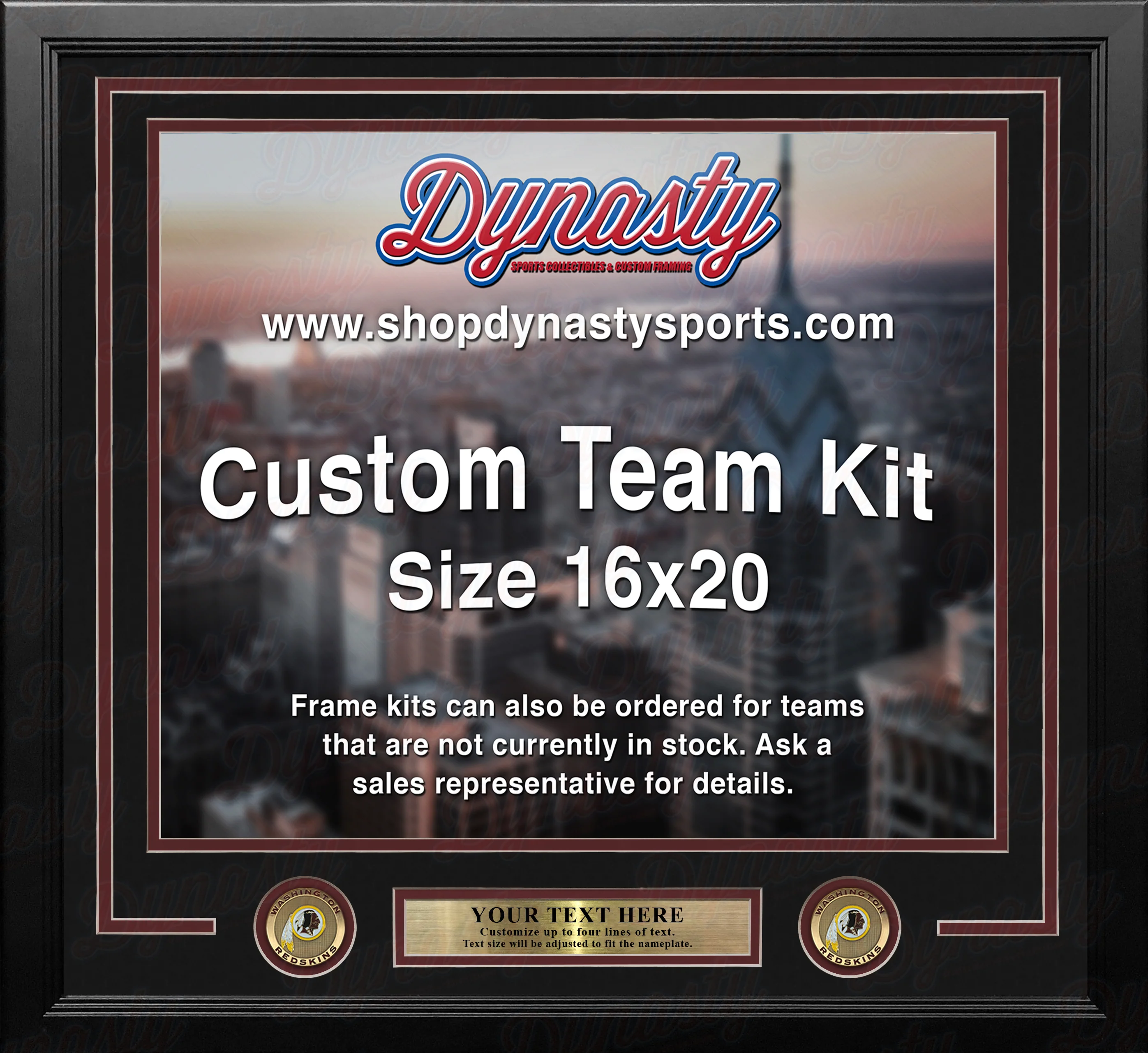 Washington Redskins Custom NFL Football 16x20 Picture Frame Kit (Multiple Colors) - Image 4