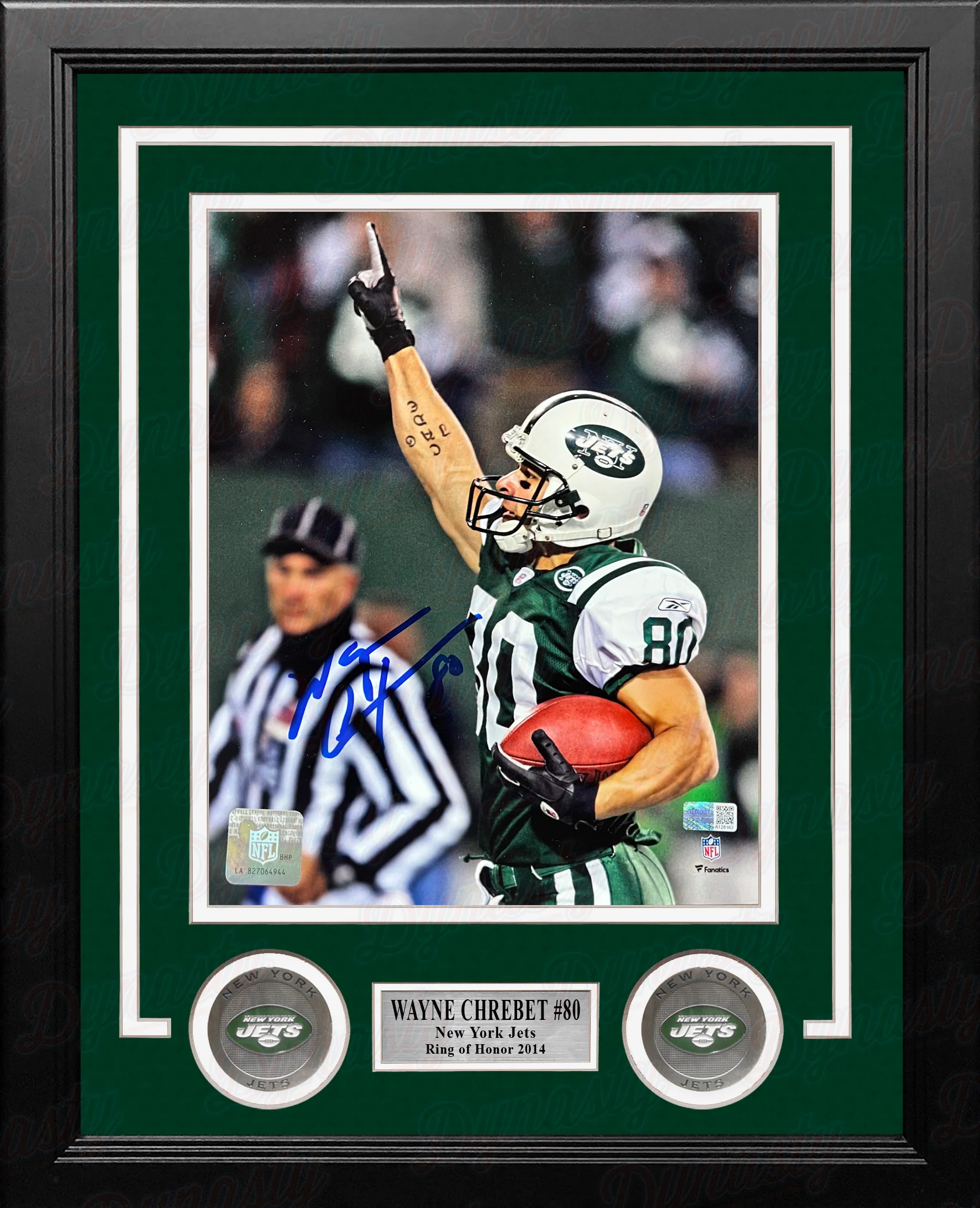 Wayne Chrebet Celebration New York Jets Autographed 8" x 10" Framed Football Photo