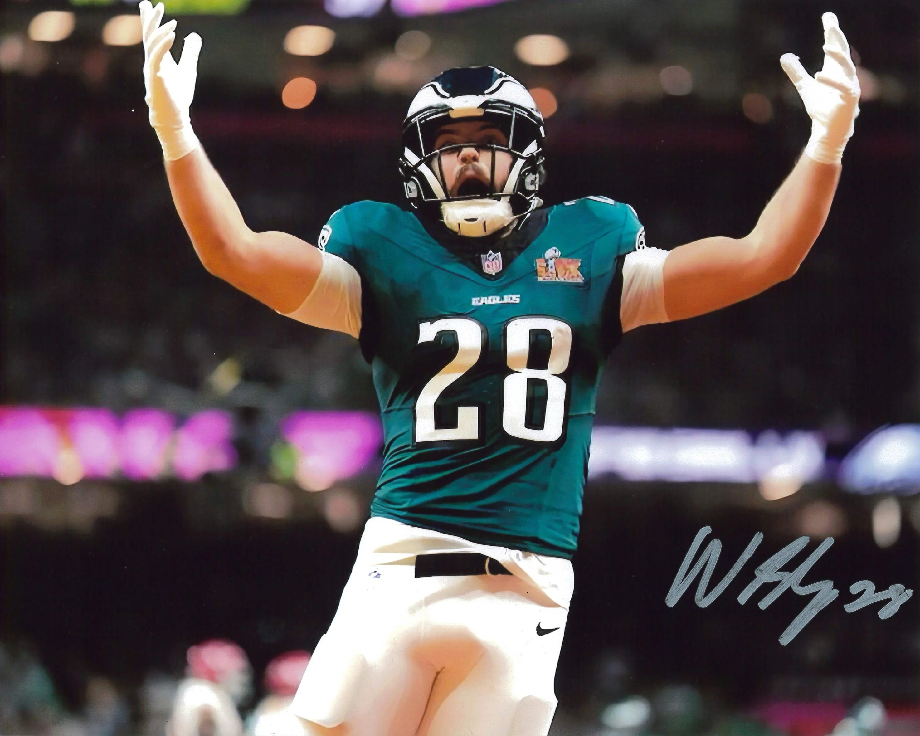 Will Shipley Super Bowl LIX Philadelphia Eagles Autographed 11" x 14" Football Photo