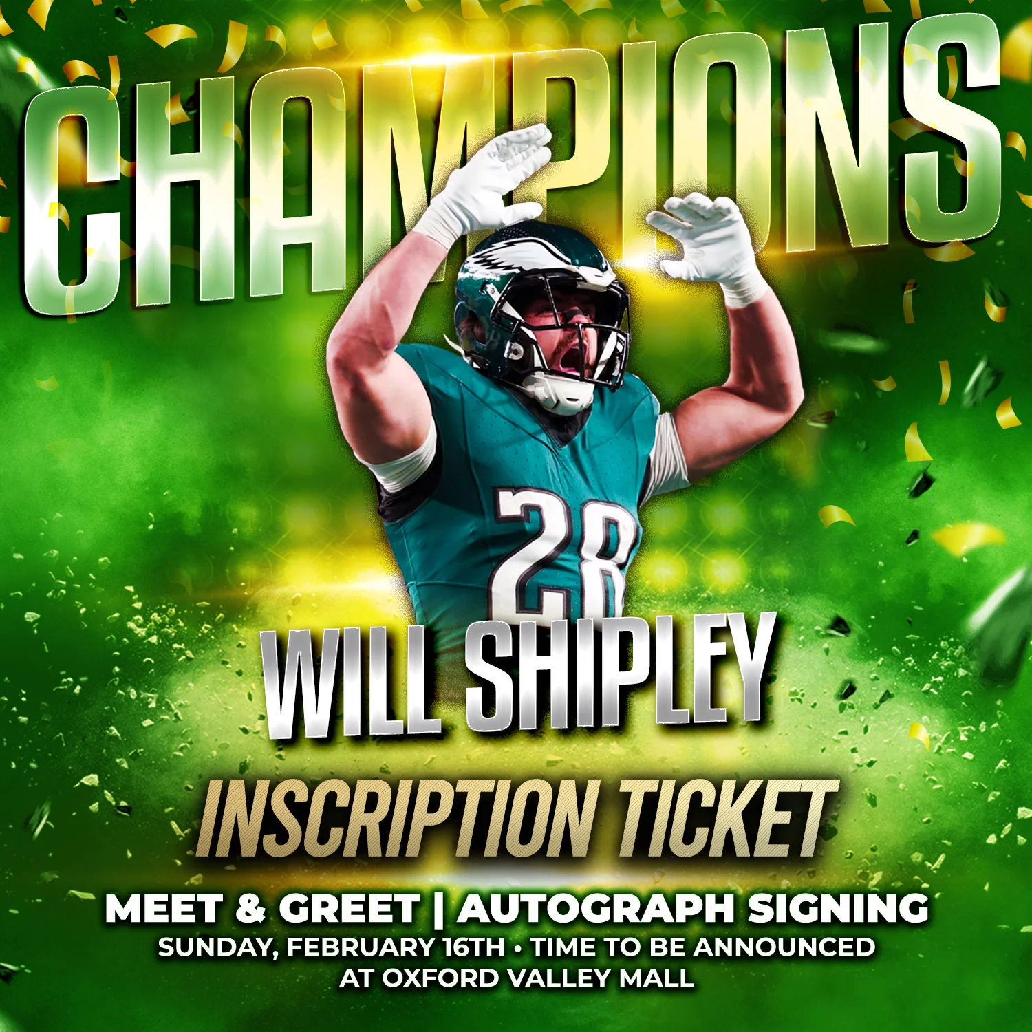Will Shipley World Champions Inscription Ticket