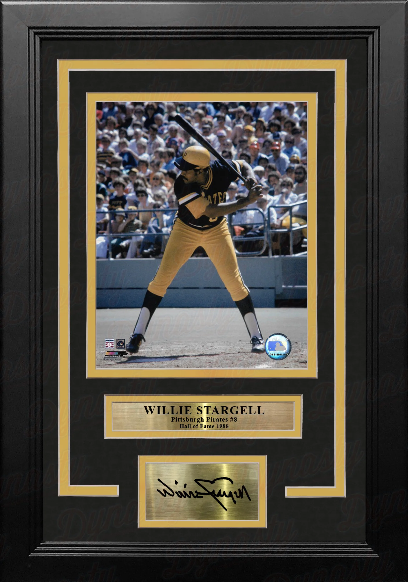 Willie Stargell in Action Pittsburgh Pirates 8" x 10" Framed Baseball Photo with Engraved Autograph - Image 2