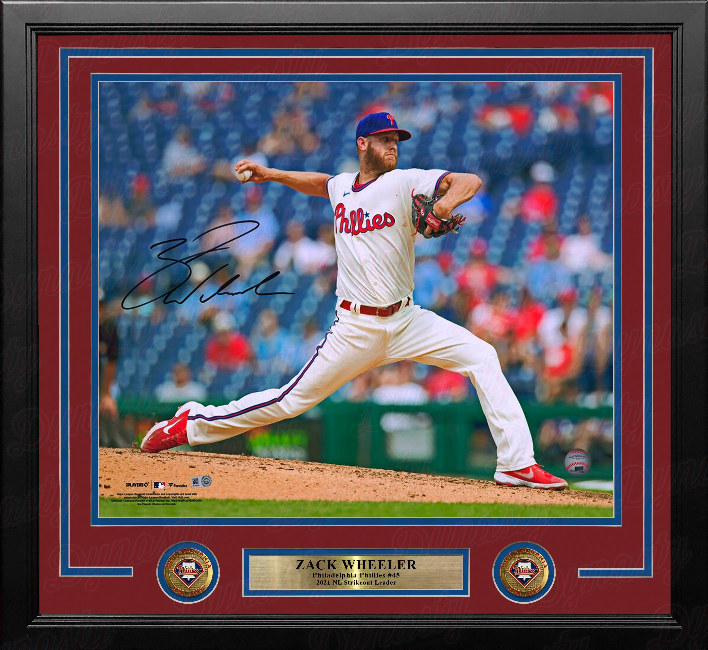 Zack Wheeler in Action Autographed Philadelphia Phillies 16" x 20" Framed Baseball Photo