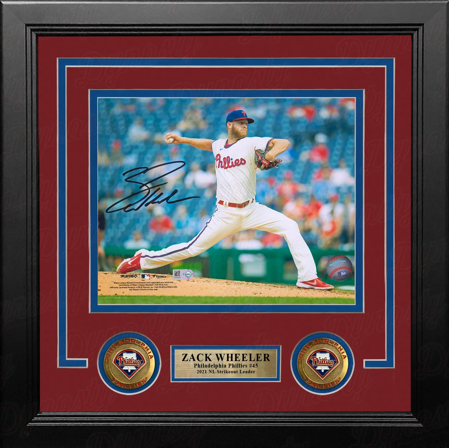 Zack Wheeler in Action Philadelphia Phillies Autographed 8" x 10" Framed Baseball Photo