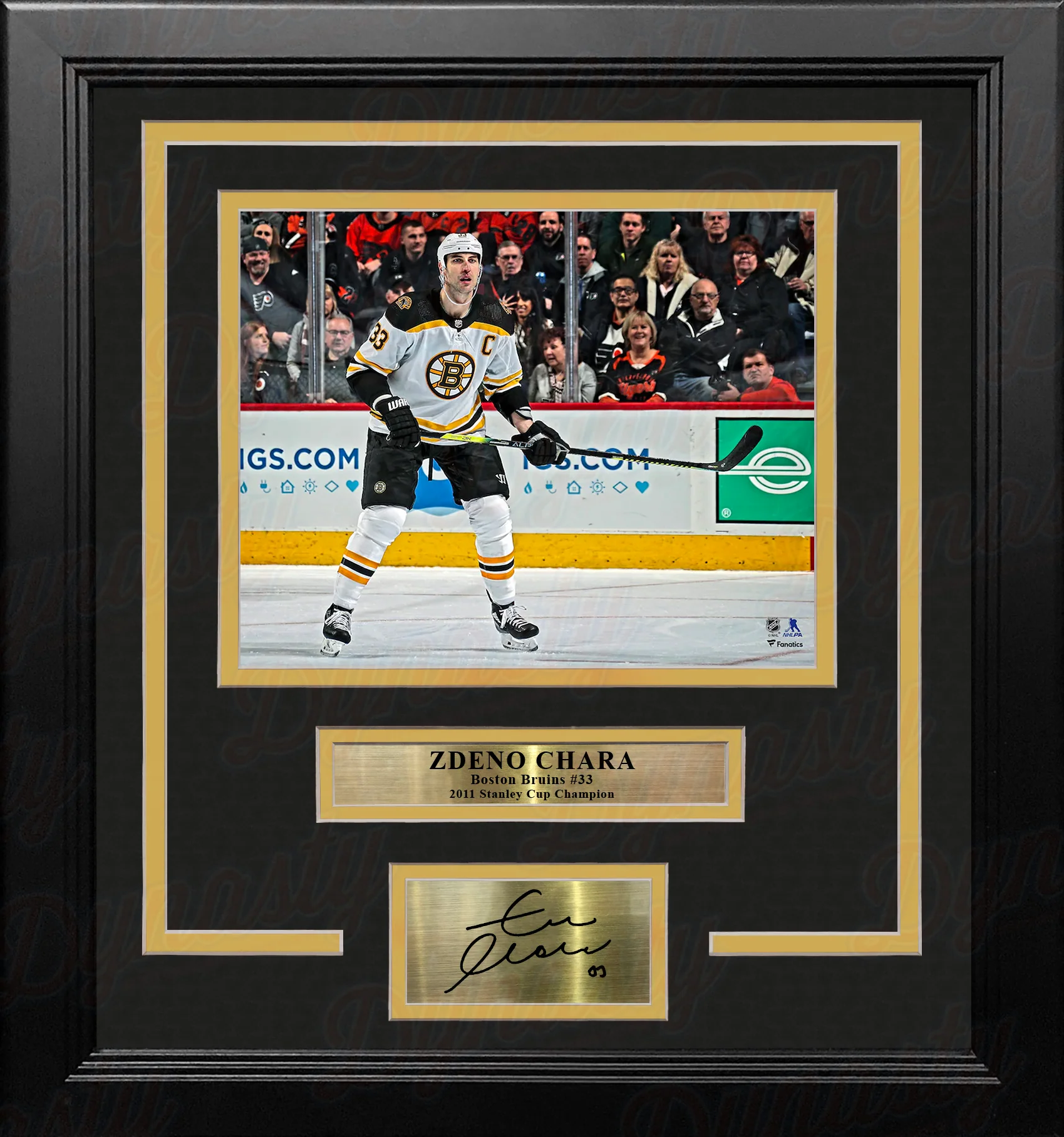 Zdeno Chara in Action Boston Bruins 8" x 10" Framed Hockey Photo with Engraved Autograph - Image 2